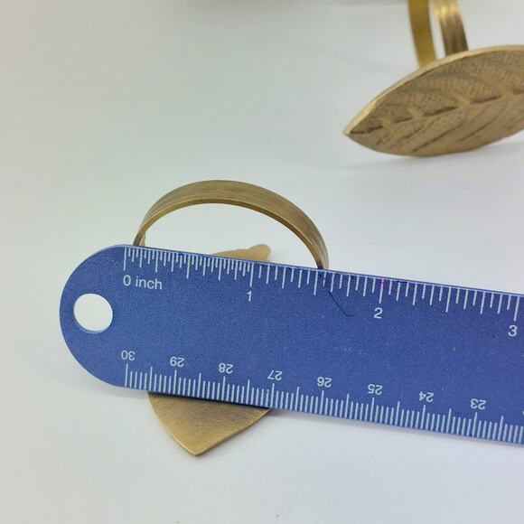 Leaves Napkin Ring Holders Brass Harvest Fall Gold Tone Thanksgiving Set of 8 - Picture 4 of 12